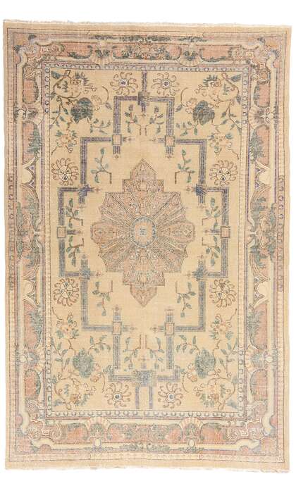 7 x 11 Distressed Vintage Turkish Sivas Rug 50869