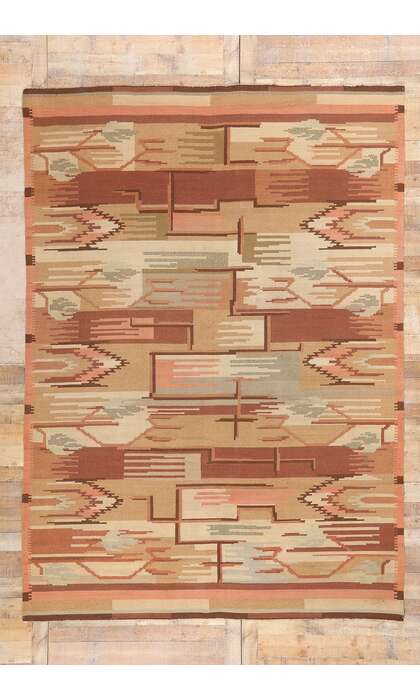 8 x 11 Greta Skogster Antique Finnish Flatweave Rug 78465