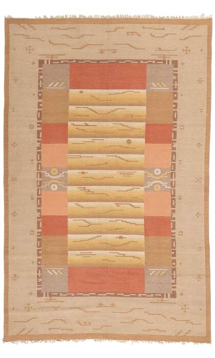 6 x 10 Margareta Ahlstedt-Willandt Antique Finnish Flatweave Rug 78477