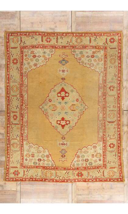 9 x 12 Antique Golden Turkish Oushak Rug 74032