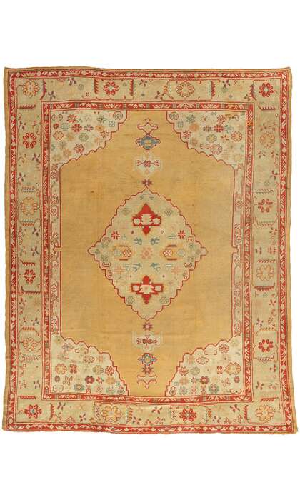 9 x 12 Antique Golden Turkish Oushak Rug 74032