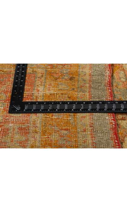 11 x 14 Late 19th Century Antique Green Turkish Oushak Rug 73717