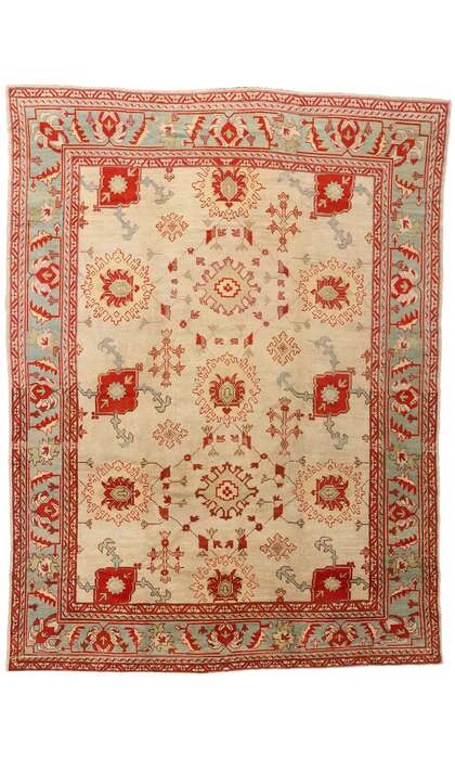 9 x 12 Antique Turkish Oushak Rug 73883