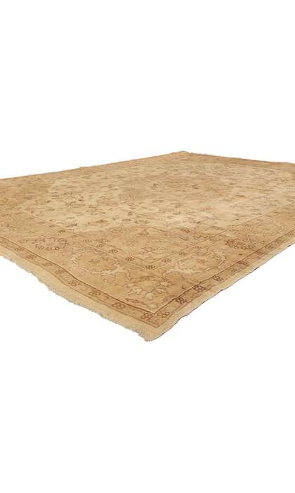 10 x 14 Antique Neutral Turkish Oushak Rug 74056