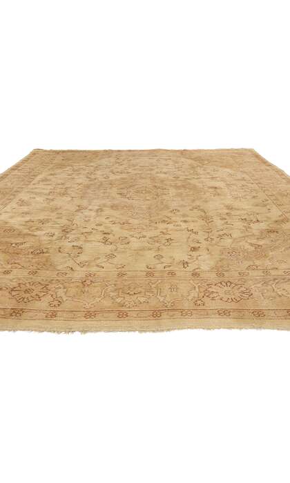 10 x 14 Antique Neutral Turkish Oushak Rug 74056