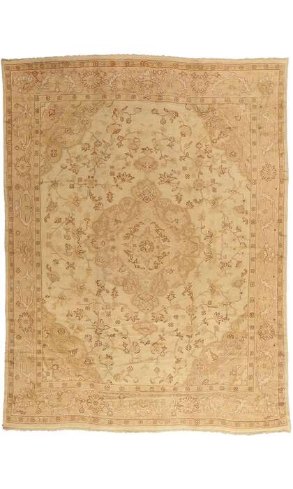 10 x 14 Antique Neutral Turkish Oushak Rug 74056