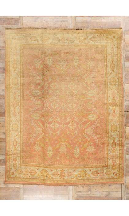 10 x 13 Antique Turkish Oushak Rug 74249
