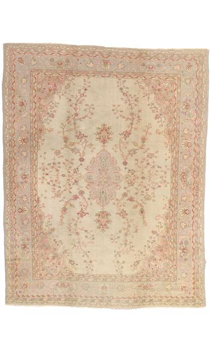 8 x 11 Antique Muted Pastel Turkish Oushak Rug 71741