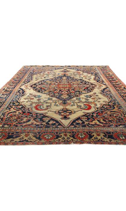 7 x 10 Late 19th Century Antique Persian Kashan Rug 79174