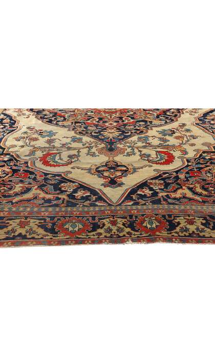7 x 10 Late 19th Century Antique Persian Kashan Rug 79174