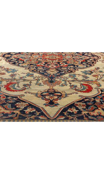 7 x 10 Late 19th Century Antique Persian Kashan Rug 79174