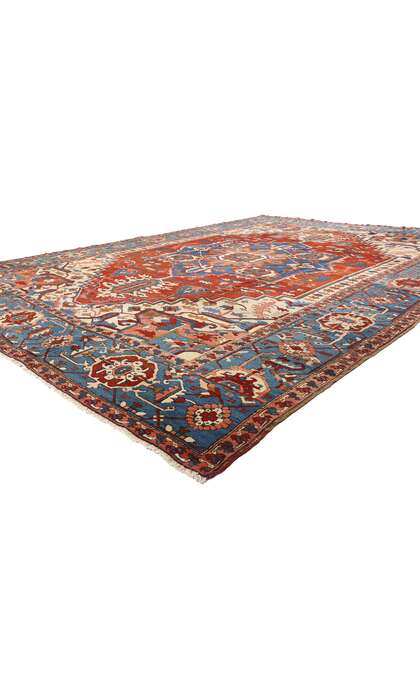 11 x 15 Late 19th Century Antique Persian Serapi Rug 78331