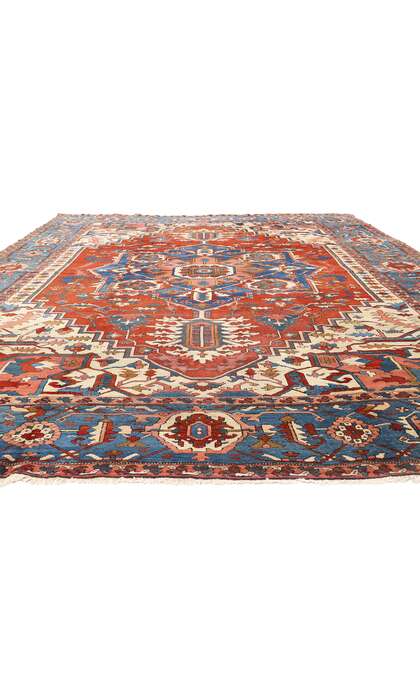 11 x 15 Late 19th Century Antique Persian Serapi Rug 78331