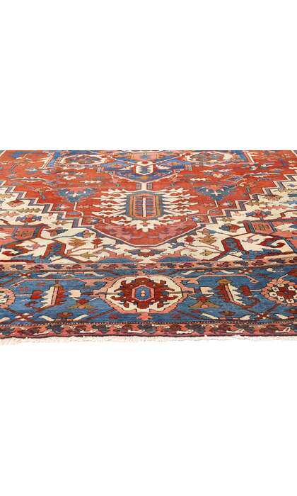 11 x 15 Late 19th Century Antique Persian Serapi Rug 78331