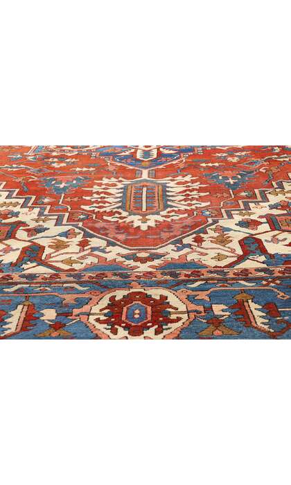11 x 15 Late 19th Century Antique Persian Serapi Rug 78331
