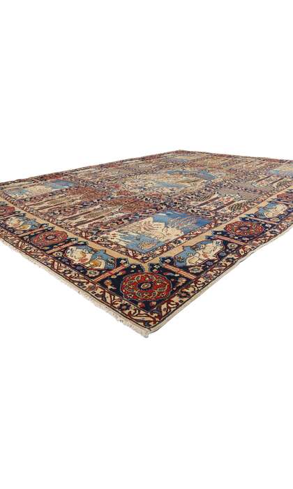 11 x 15 Antique Persian Tabriz Pictorial Rug 61212