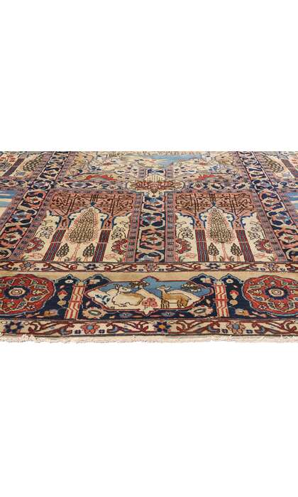 11 x 15 Antique Persian Tabriz Pictorial Rug 61212