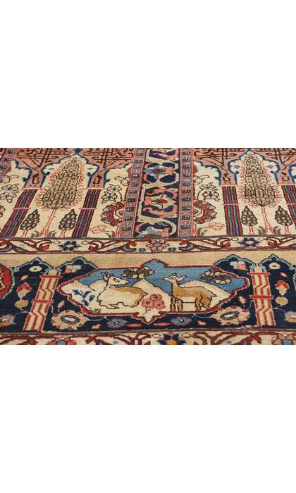 11 x 15 Antique Persian Tabriz Pictorial Rug 61212