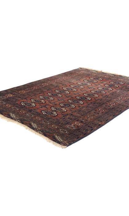 4 x 5 Late 19th Century Antique Persian Turkoman Rug 79172