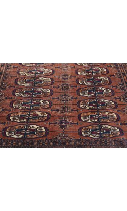 4 x 5 Late 19th Century Antique Persian Turkoman Rug 79172