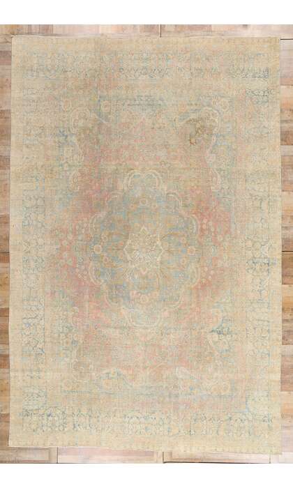 10 x 16 Distressed Antique Persian Yazd Rug 76889