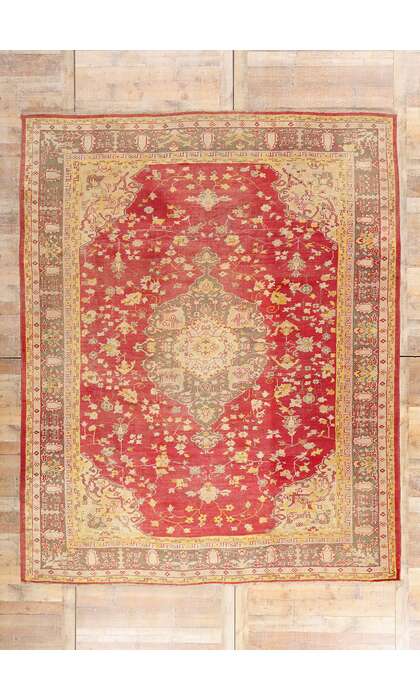 10 x 12 Antique Red Turkish Oushak Rug 76787
