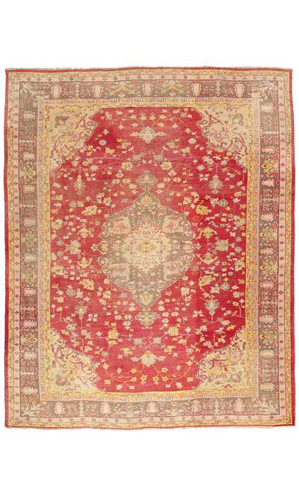10 x 12 Antique Red Turkish Oushak Rug 76787