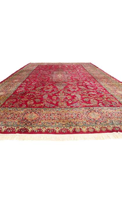 12 x 18 Antique Red Persian Kerman Rug 79162