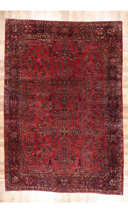 13 x 19 Oversized Antique Red Persian Sarouk Rug 79124