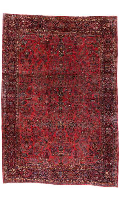 13 x 19 Oversized Antique Red Persian Sarouk Rug 79124
