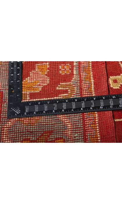 8 x 23 Late 19th Antique Red Turkish Oushak Rug 73536