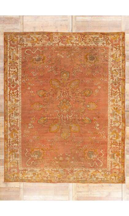 10 x 12 Late 19th Century Antique Turkish Oushak Rug 51231