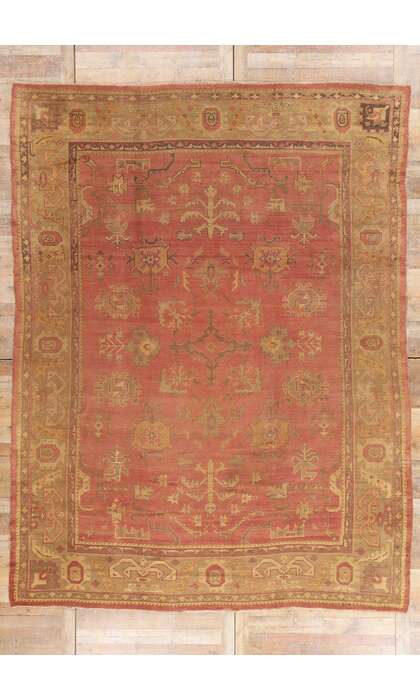 10 x 13 Late 19th Century Antique Turkish Oushak Rug 73592