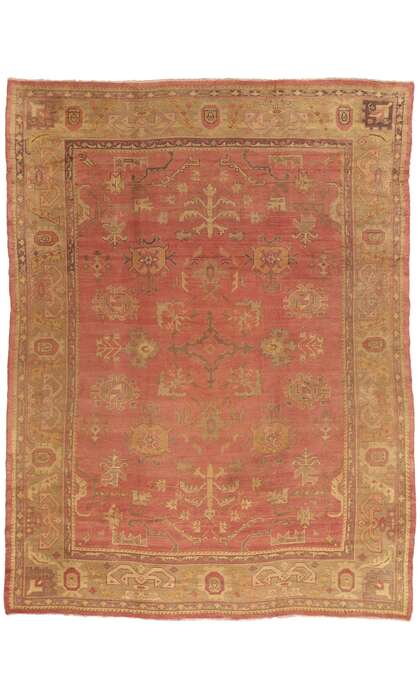 10 x 13 Late 19th Century Antique Turkish Oushak Rug 73592