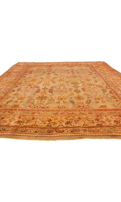 10 x 14 Late 19th Century Antique Turkish Oushak Rug 74175