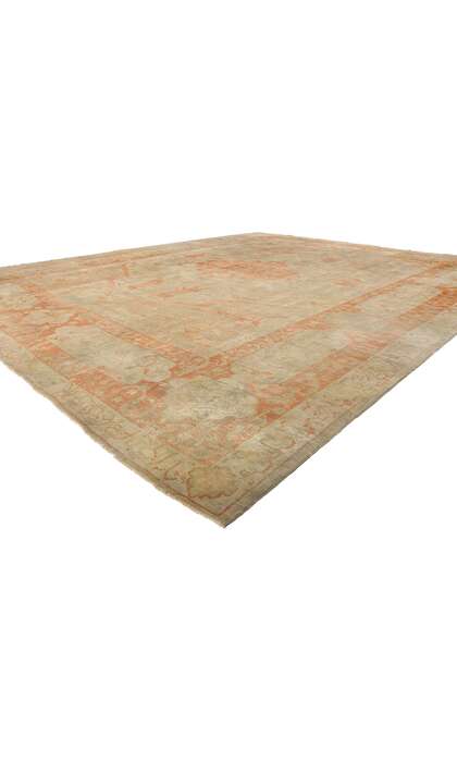 14 x 17 Antique Turkish Hunting Scene Oushak Rug 74255