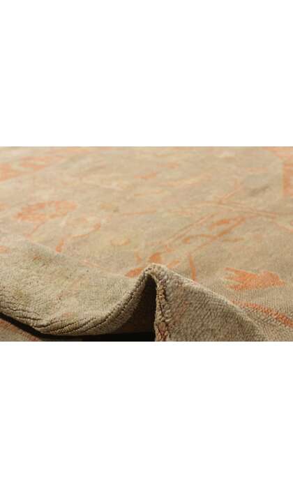 14 x 17 Antique Turkish Hunting Scene Oushak Rug 74255