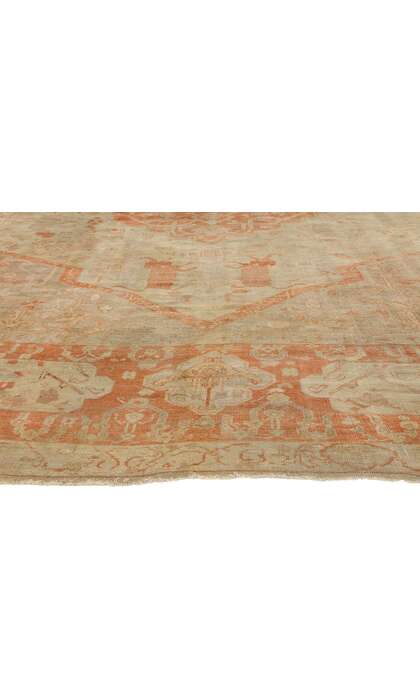 14 x 17 Antique Turkish Hunting Scene Oushak Rug 74255