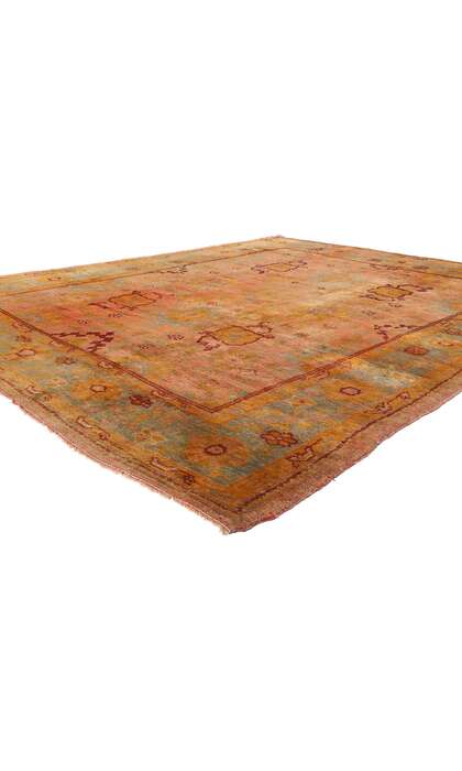9 x 11 Late 19th Century Antique Turkish Oushak Rug 73987