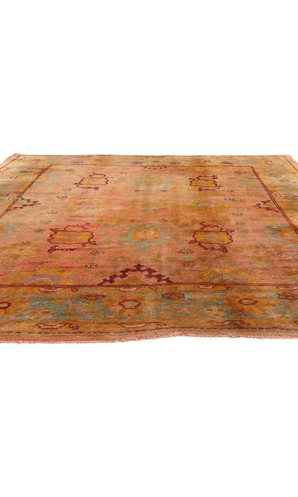 9 x 11 Late 19th Century Antique Turkish Oushak Rug 73987