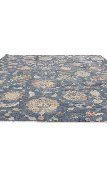 10 x 13 Vintage-Inspired Azure Oushak Rug 30633