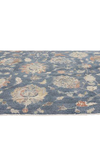 10 x 13 Vintage-Inspired Azure Oushak Rug 30633
