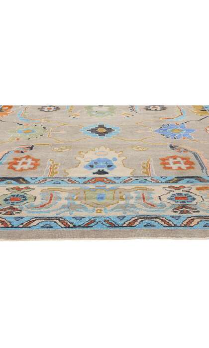 10 x 13 Colorful Modern Turkish Oushak Rug 52798