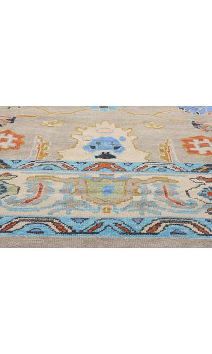 10 x 13 Colorful Modern Turkish Oushak Rug 52798