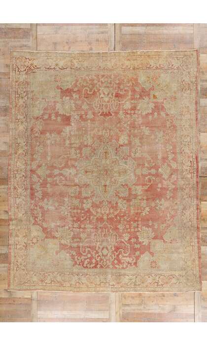 10 x 12 Distressed Antique Turkish Oushak Rug 76860