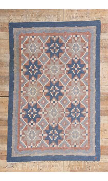 5 x 8 Erik Lundberg Vintage Swedish Rollakan Rug 79061
