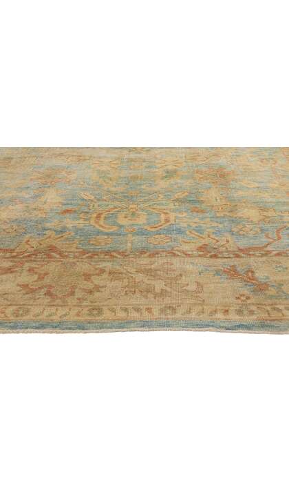 9 x 13 Modern Azure Turkish Oushak Rug 76891