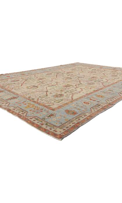 9 x 13 Modern Colorful Turkish Oushak Rug 53862