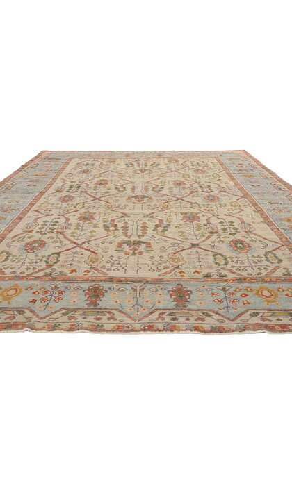 9 x 13 Modern Colorful Turkish Oushak Rug 53862