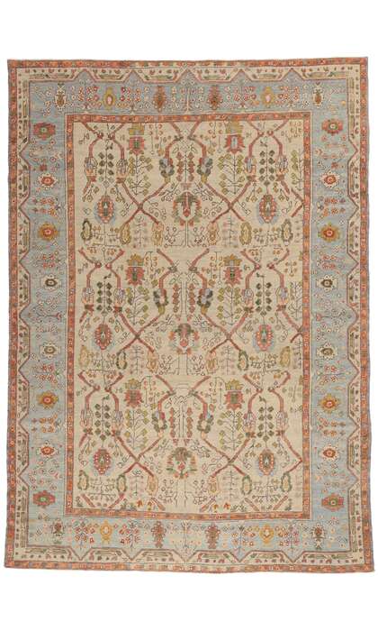 9 x 13 Modern Colorful Turkish Oushak Rug 53862